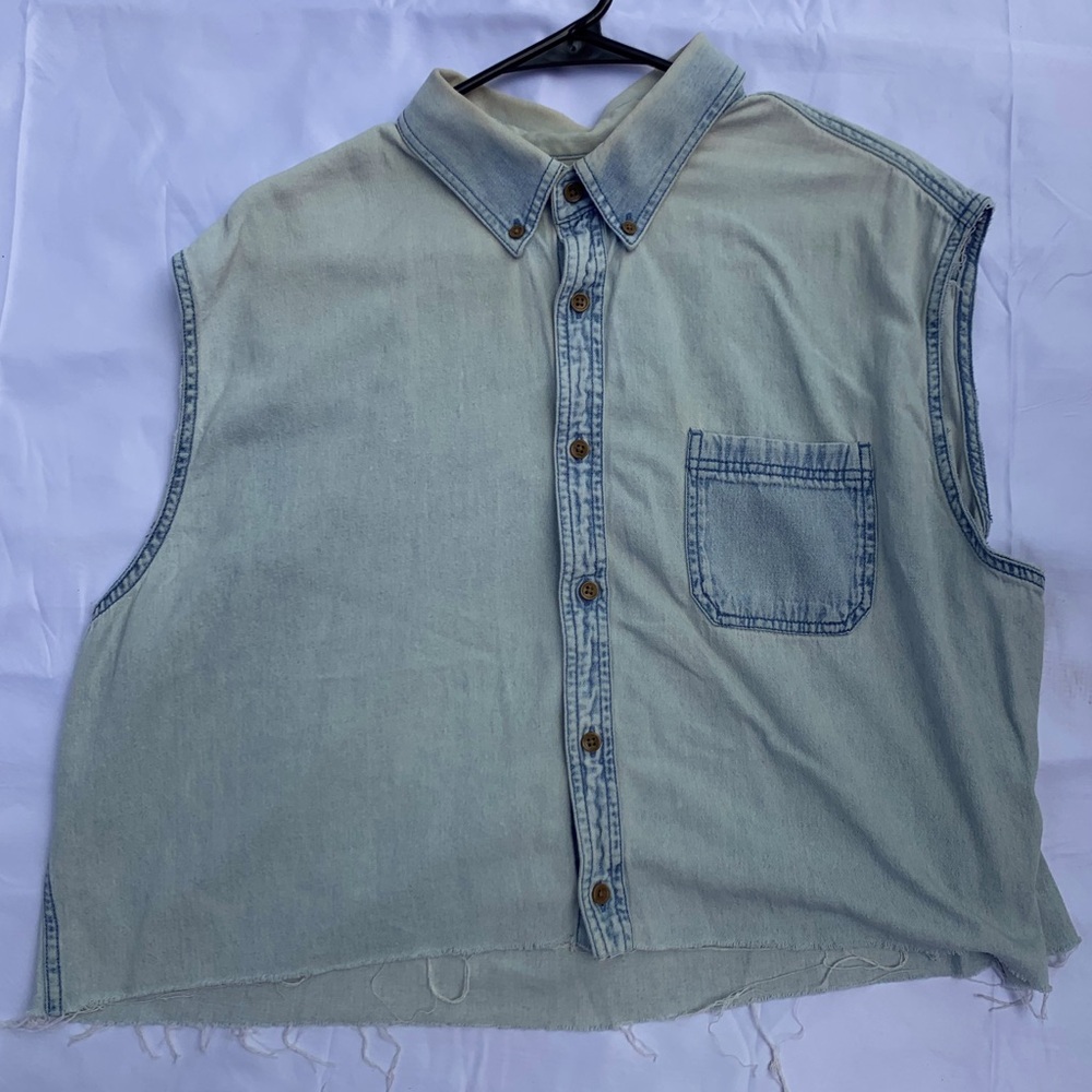 Croft and Barrow - sleeveless jean jacket size XL tall